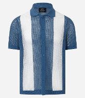 Camisa Comfort com Efeito em Tricô Listrada - 1