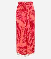 Saída de Praia Saia em Viscose com Multi Amarrações e Estampa Folhas - 2