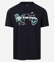 Camiseta Regular em Algodão com Estampa de Aliens e Lettering - 1