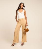 Calça Wide Leg Alfaiatada Cintura Alta com Botões Duplos - 2