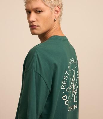 Camiseta Overboxy em Algodão com Estampa Lettering