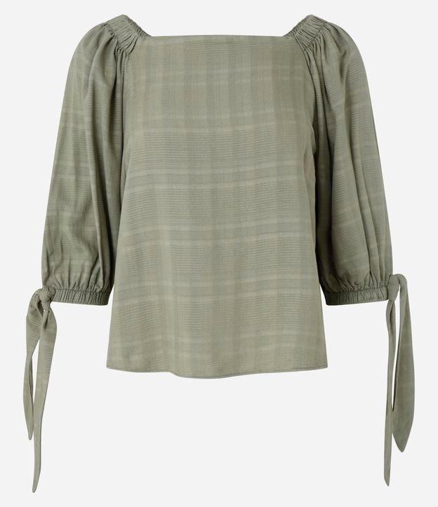 Blusa Texturizada em Viscose com Decote Quadrado - 1
