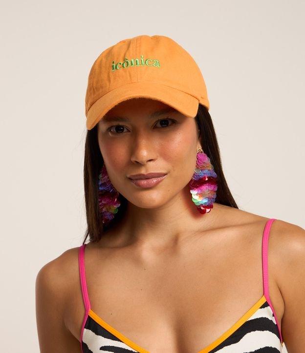 Boné Aba Curva em Sarja com Lettering Icônica Bordada - 3