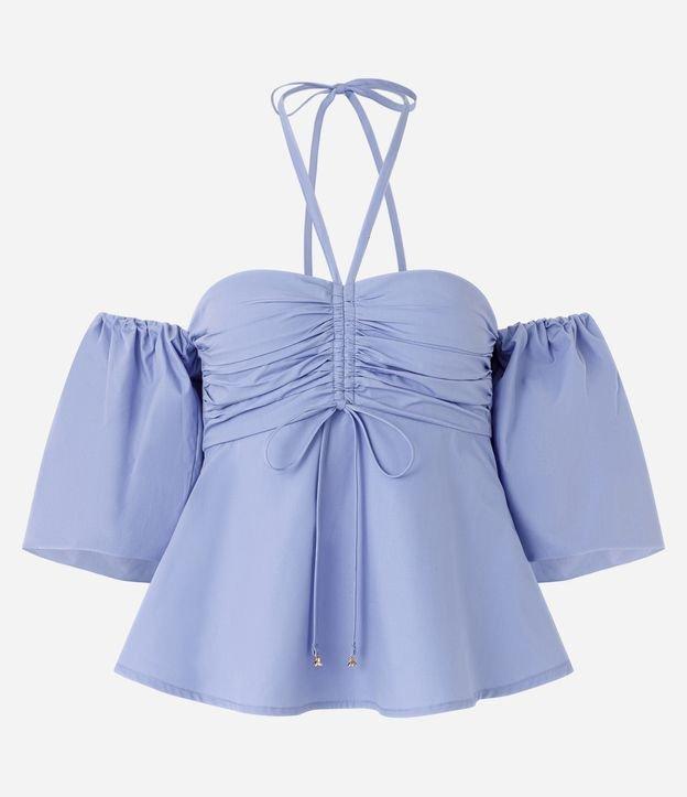 Blusa Ombro a Ombro em Tricoline com Amarração - 1