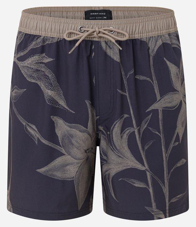 Bermuda Rip Stop em Microfibra com Estampa Floral - 1