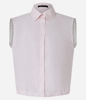 Camisa sem Manga em Tricoline com Detalhe de Strass na Cava - 1