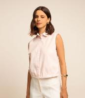 Camisa sem Manga em Tricoline com Detalhe de Strass na Cava - 2