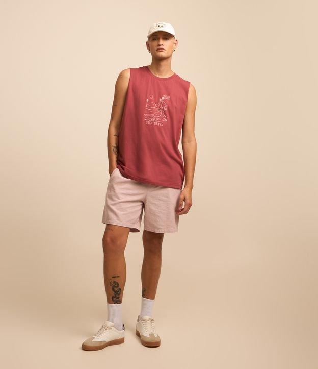 Bermuda em Algodão com Cós Elástico e Textura - 1