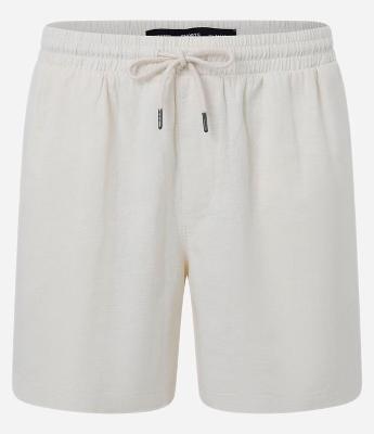 Bermuda em Algodão com Cós Elástico e Textura