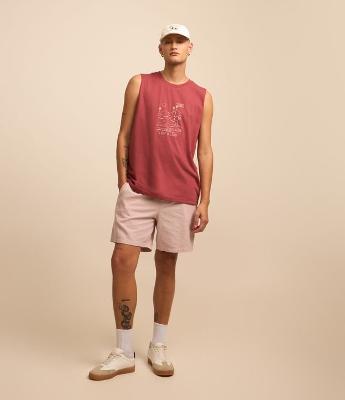 Bermuda em Algodão com Cós Elástico e Textura