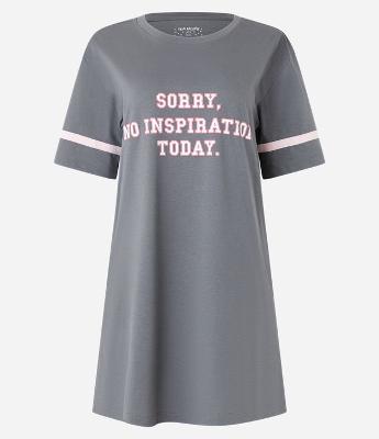 Camisola em Algodão com Estampa Lettering Sorry No Inspiration Today