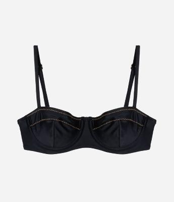 Biquíni Top Meia Taça em Microfibra com Detalhes em Costura