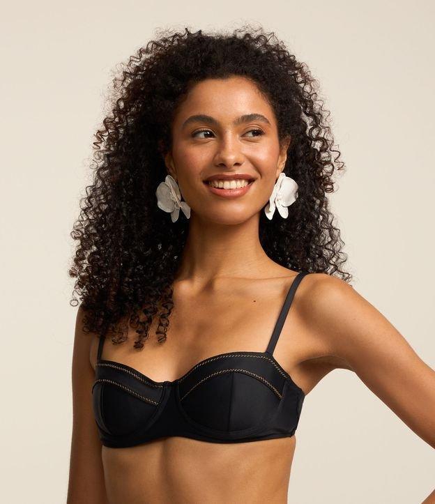 Biquíni Top Meia Taça em Microfibra com Detalhes em Costura - 2