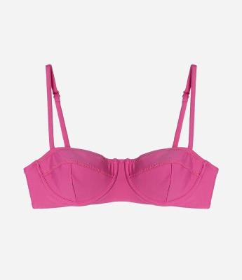 Biquíni Top Meia Taça em Microfibra com Detalhes em Costura