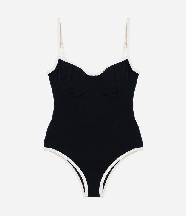 Maiô Meia Taça em Microfibra com Viés Contrastante - 2