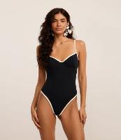 Maiô Meia Taça em Microfibra com Viés Contrastante - 3