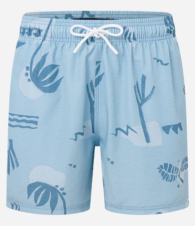 Bermuda Com Cós Elástico e Estampa de Folhagens - 1