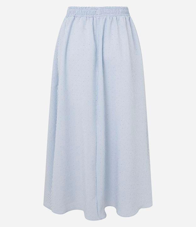 Saia Longa com Estampa Listrada e Strass Aplicados - 1