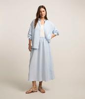 Saia Longa com Estampa Listrada e Strass Aplicados - 3