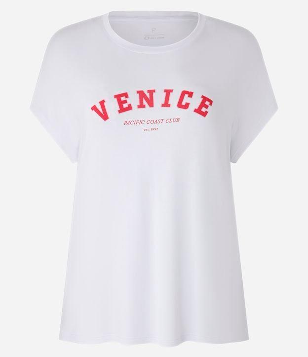 Camiseta Esportiva em Microfibra sem Cava com Estampa Lettering - 1