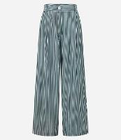 Calça Pantalona Listras em Chalis com Passantes - 1