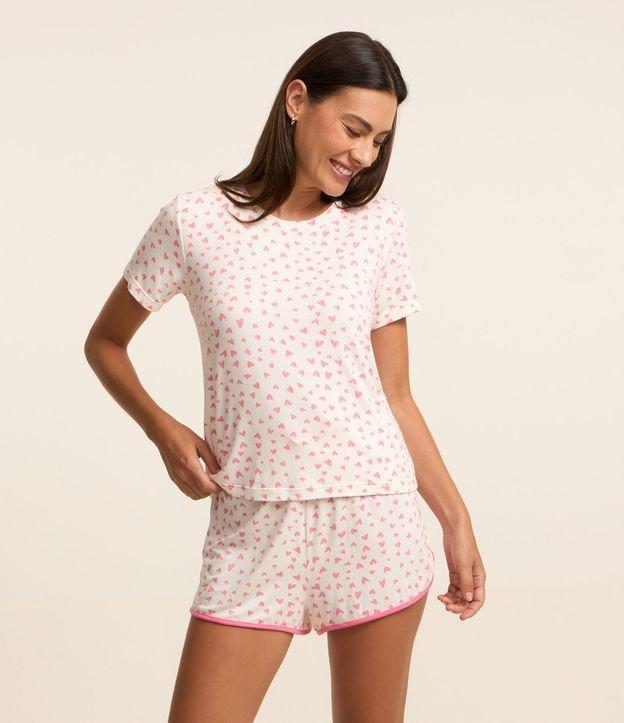 Blusa de Pijama com Estampa de Corações - 2