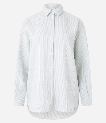 Camisa em Tricoline com Estampa Listrada