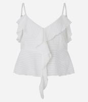 Blusa Peplum de Alça em Vicose Twill Texturizada - 1