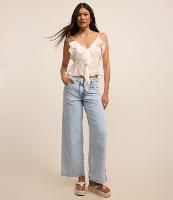 Blusa Peplum de Alça em Vicose Twill Texturizada - 2