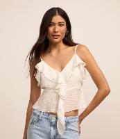 Blusa Peplum de Alça em Vicose Twill Texturizada - 3