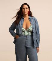 Camisa em Jeans com Liocel Curve & Plus Size - 1