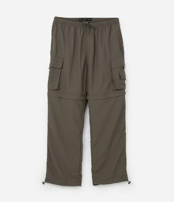 Calça Paper Touch Vira Bermuda com Puxador na Barra