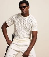 Camiseta Regular em Algodão com Textura - 1