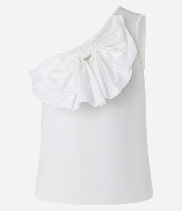 Blusa Ombro Só em Ribana com Laço no Decote - 1
