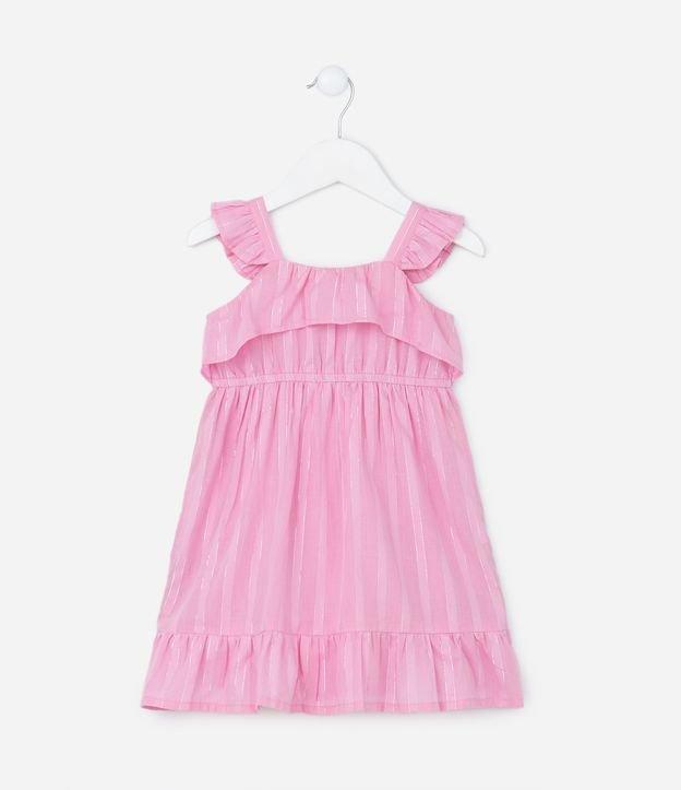 Vestido Infantil com Babadinho e Fio Metalizado - Tam 1 a 5 Anos - 1