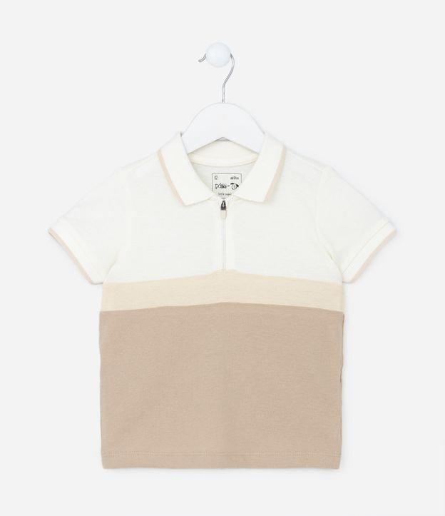 Polo Infantil em Piquet com Recortes e Zíper - Tam 1 a 5 Anos - 1
