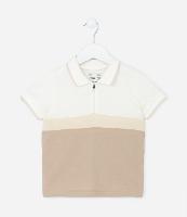 Polo Infantil em Piquet com Recortes e Zíper - Tam 1 a 5 Anos - 1