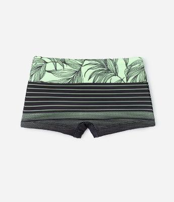 Sunga Boxer Infantil com Proteção UV e Estampa Folhagens - Tam 5 a 14 Anos