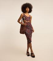 Vestido Curto em Tule com Recorte e Estampa Abstrata - 1