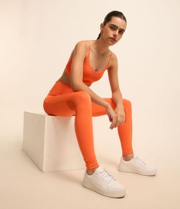 Calça Legging Esportiva com Recorte em tule - 1