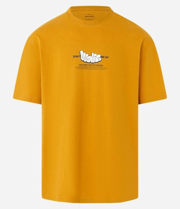 Camiseta Relaxed em Algodão com Estampa Lettering - 1