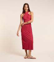 Vestido New Midi em Malha Piquet com Amarração no Pescoço - 2