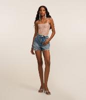 Body de Alça Sem Bojo em Tule com Flores Metalizadas - 2