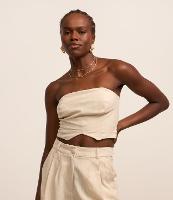 Blusa Cropped Tomara que Caia em Viscolinho com Listras - 2