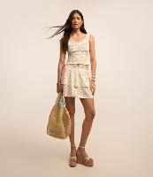 Saia Curta em Laise com Camadas e Estampa Floral Liberty - 2