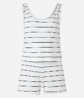 Pijama Short Doll em Ribana com Estampa Listras a Fio Tinto - 1
