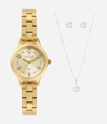 Kit Relógio Condor Feminino Analógico