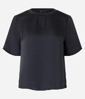 Blusa Acetinada com Gola em Ribana - 1