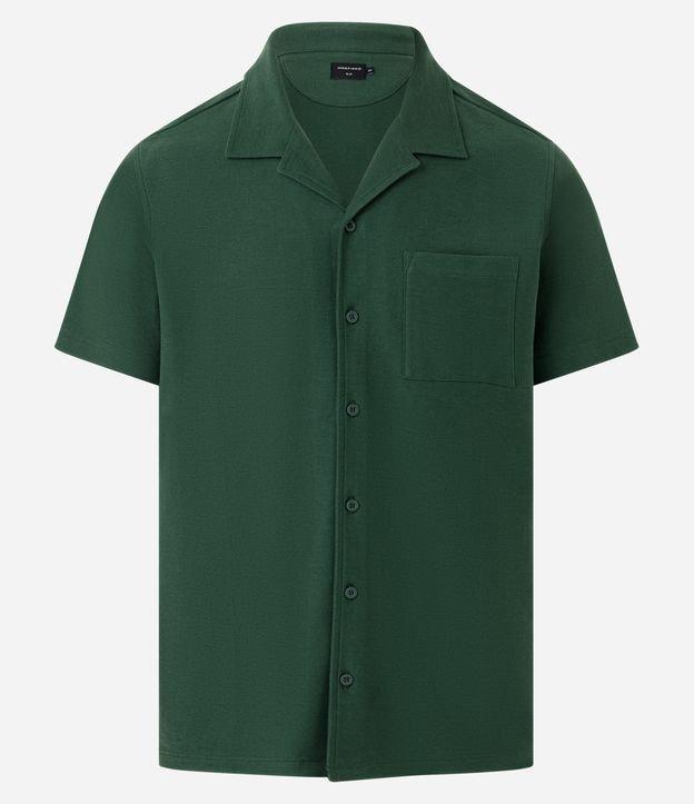 Camisa em Piquet com Textura e Bolso Frontal - 1