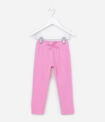 Calça Leggin Básica Infantil em Ribana com Detalhe na Cintura - Tam 1 a 5 Anos